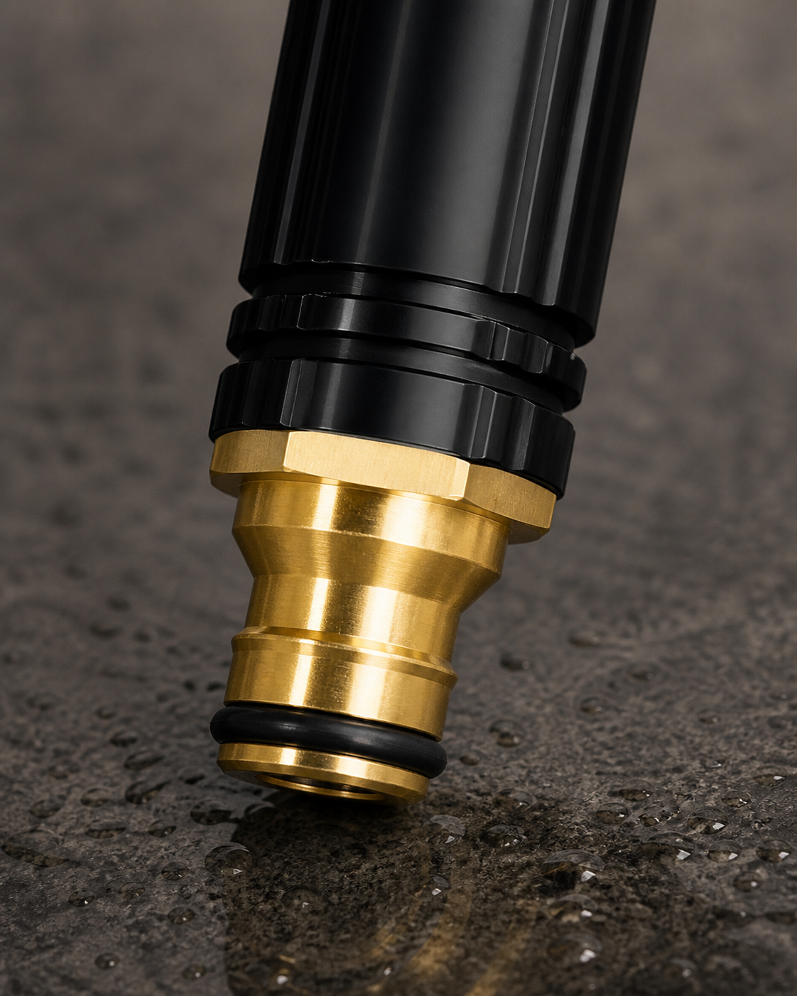 CabinKraft brass-colour hose connector detail