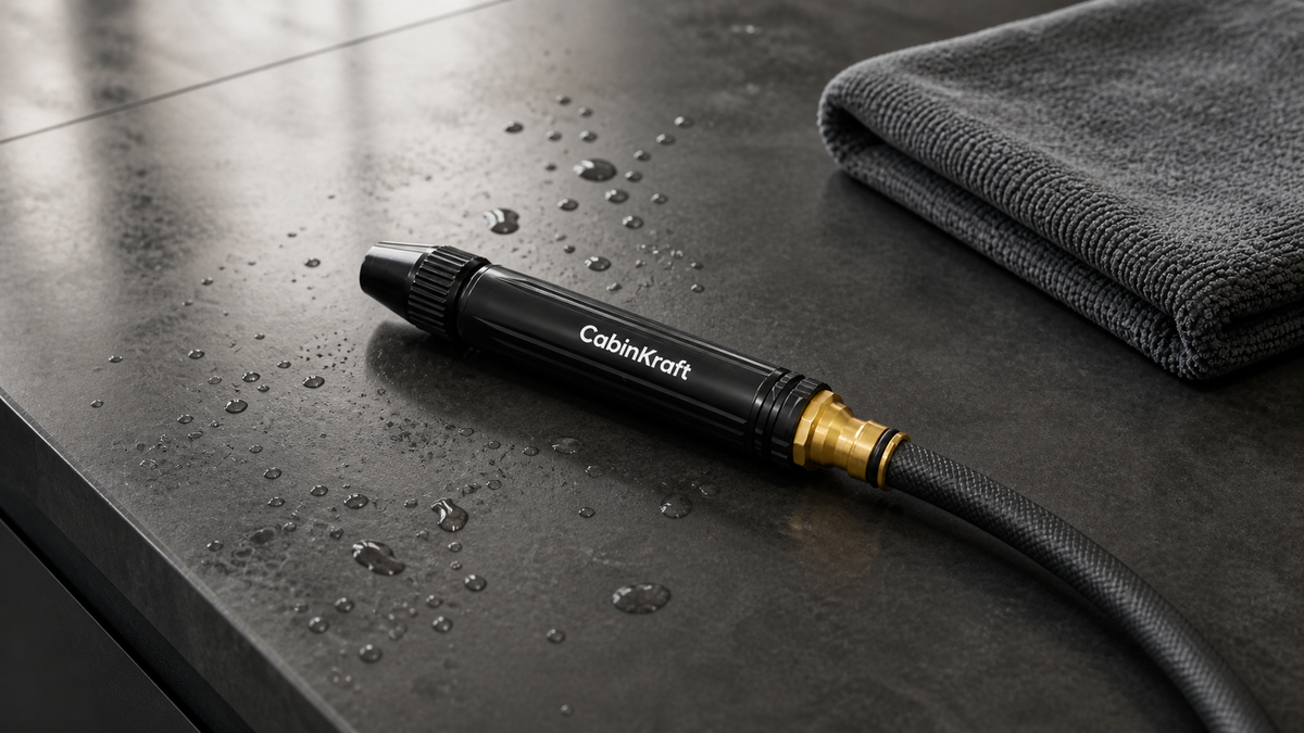 CabinKraft spray nozzle on a premium detailing bench