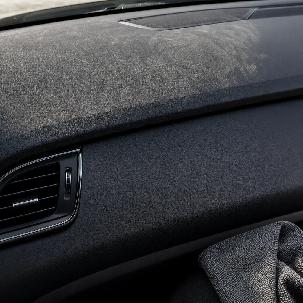 Clean low-sheen dashboard surface after CabinKraft interior care.